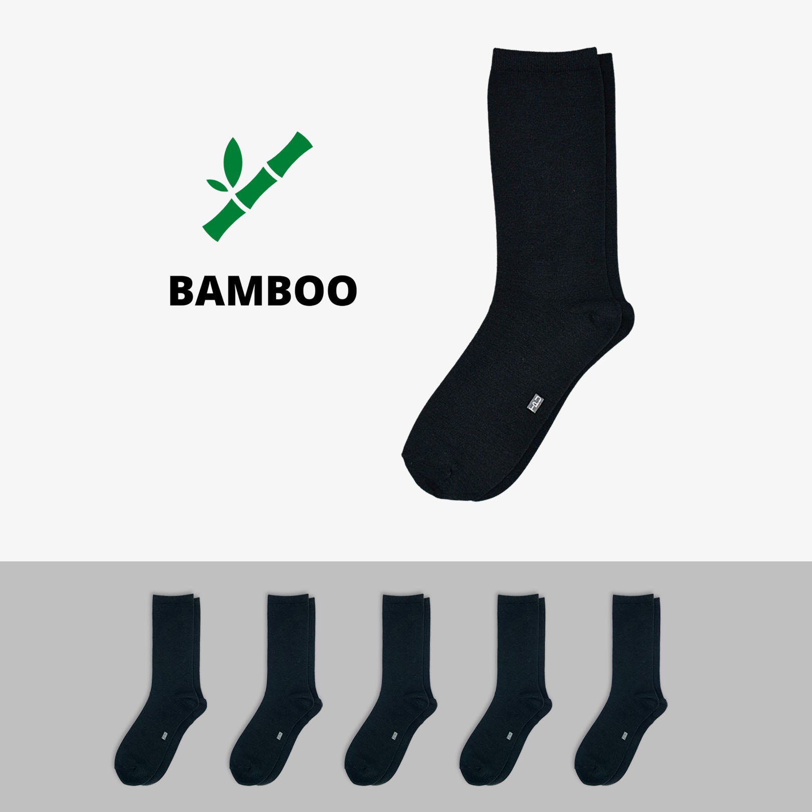 Bamboo Mid Calf Socks 5-Pairs